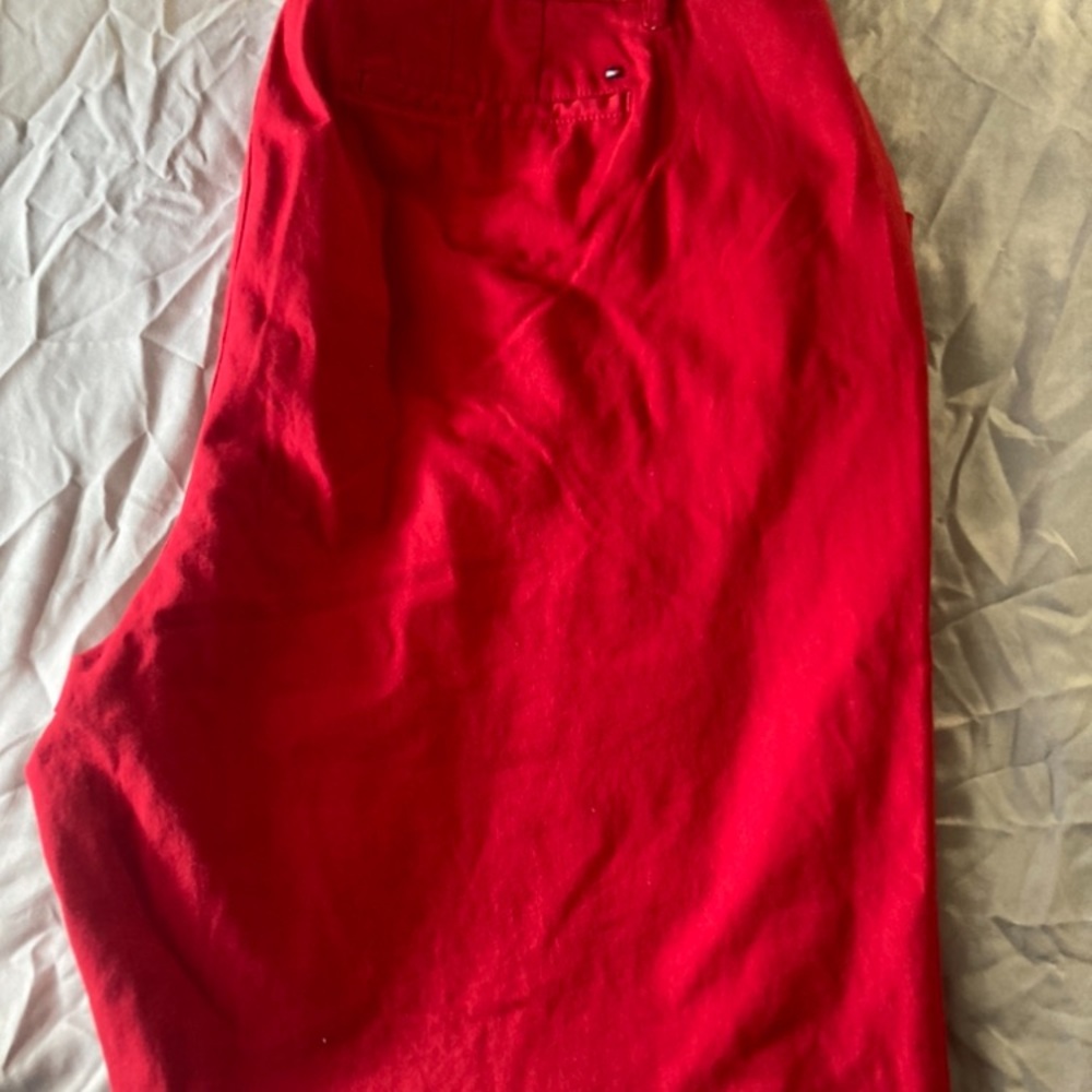 Vibrant Red Elastic Waist Trousers - Picture 4 of 4